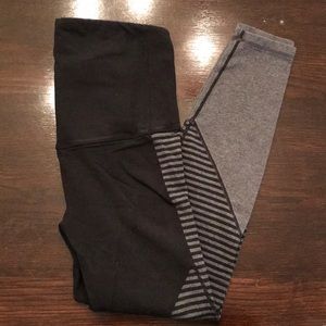 Gap Gfast Maternity Black Stripe Active Leggings